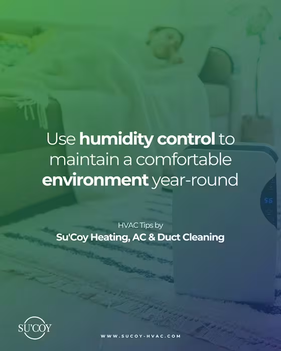 An HVAC tip post about using humidity control to keep a comfortable home year-round, built without photos